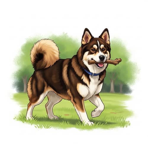 Playful Dog with Glossy Fur Coat | Dog Playing Fetch and Relaxing Under Shade