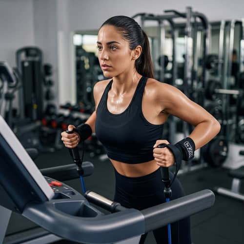 Hispanic Woman Workout: Strength & Determination at Gym