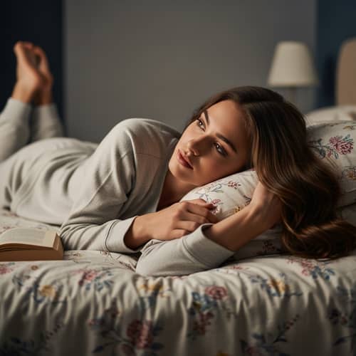 Hispanic Girl in Comfortable Pajama Set on Bed