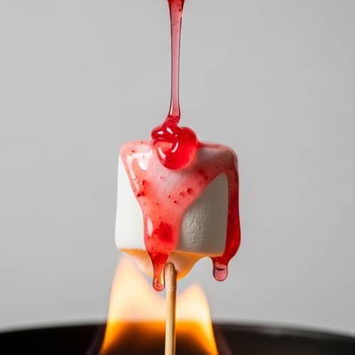 Marshmallow Melting in Strawberry Pink Sauce