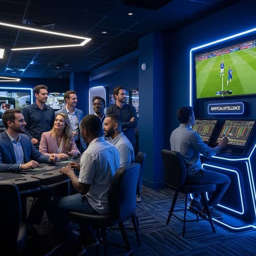 Exciting Sports Betting Venue with Diverse Participants | AI Station