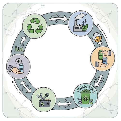 Circular Economy Systemic Loop Visual - Drawing Style