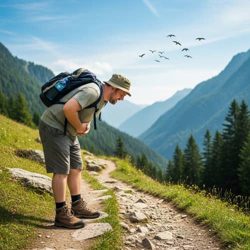 Scenic Hiking Trail Distress | Nature Adventure Scene
