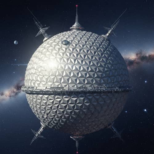 Retro-Futuristic Spaceship Earth | Cosmic Geodesic Design
