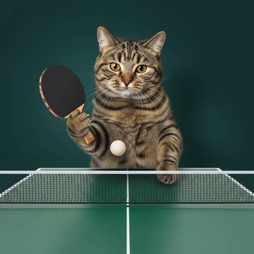 Feline Table Tennis Champ: Playful Cat Game