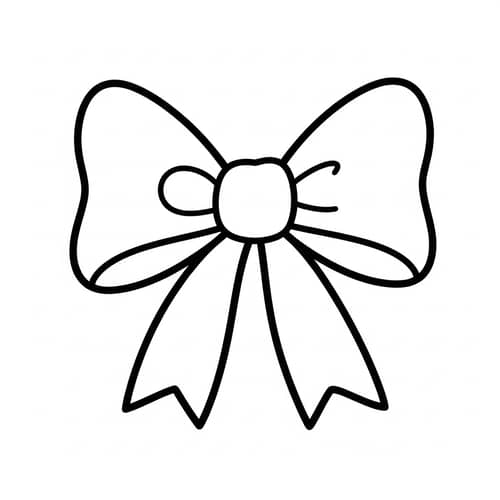 Simple Bow Coloring Page for Toddlers