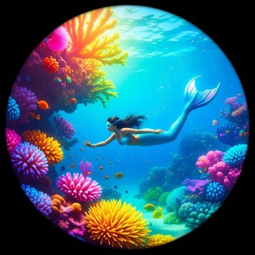 Surreal Underwater Spectacle with a South Asian Mermaid