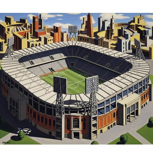 Cubist Luzhniki Stadium: Geometric Architectural Designs