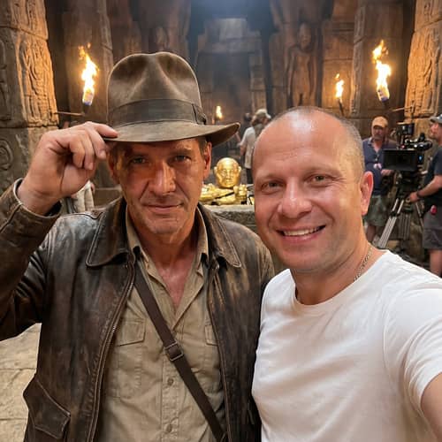 Candid Selfie with Harrison Ford on Indiana Jones Set