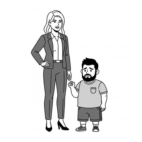 Stylish Woman in Blouse & Blazer with Man in Casual Wear