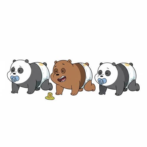 We Bare Bears as Newborn Characters Animated Cartoon
