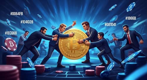 Fierce Battle for Shiny Cryptocurrency Coin | Financial Market Showdown