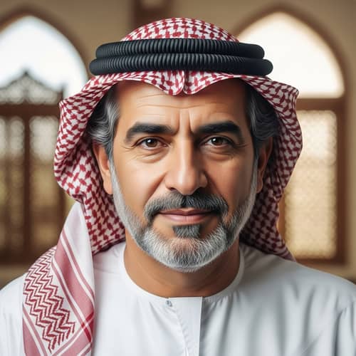 Detailed Middle Eastern Man Portrait Drawing | Traditional Attire