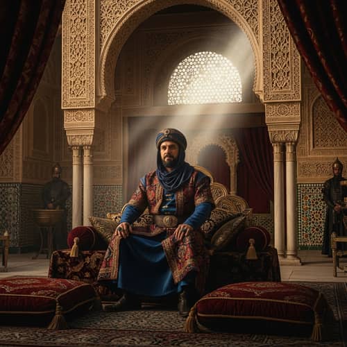 Umayyad Dynasty Inspired Historical Scene | Regal Middle-Eastern Man