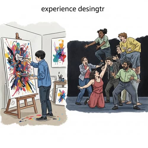 Experience Designer Creating Abstract Art in Diverse Theatrical Performance