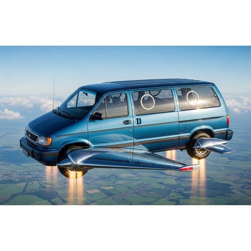 Experience Modern Flight with a Futuristic Minivan