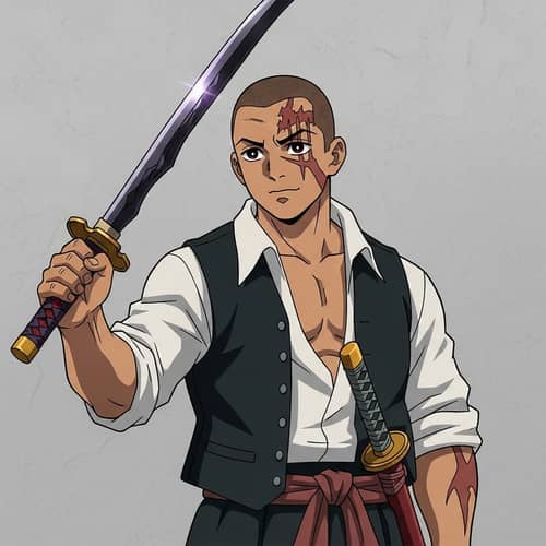 Scarred South Asian Demon Hunter | Strong Physique, Sword Wielding