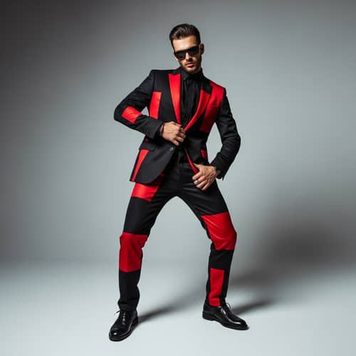 High-Fashion Stylish Man Suit from Recycled Materials | Sustainability & Creativity