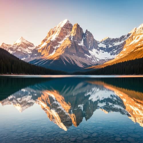 Tranquil Mountain Range in Watercolor Painting