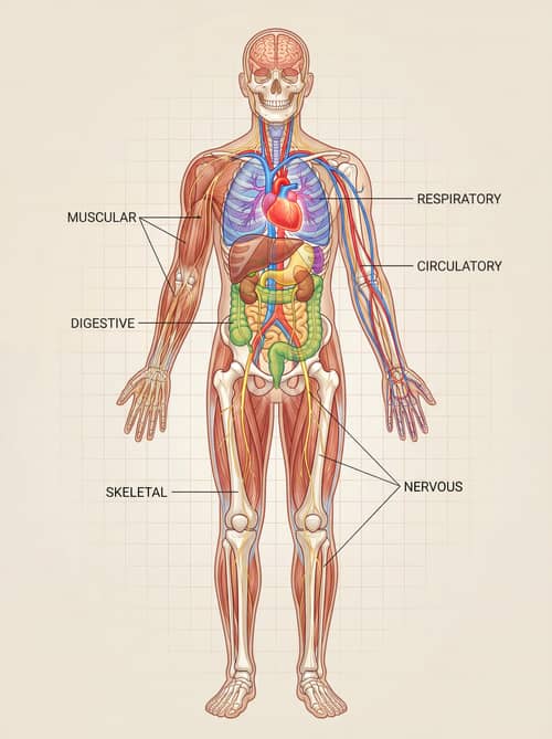 Detailed Human Anatomy Illustration for Medical Education