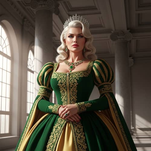 Royal Queen Vibes: Stunning Blonde Actress Look