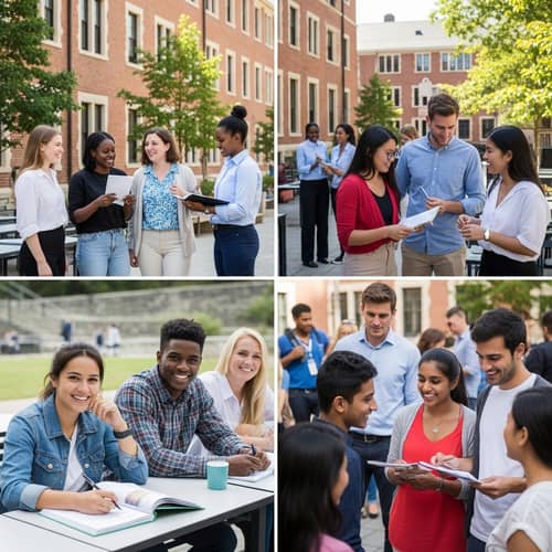 Diverse University Scene: Embracing Respectful Interactions