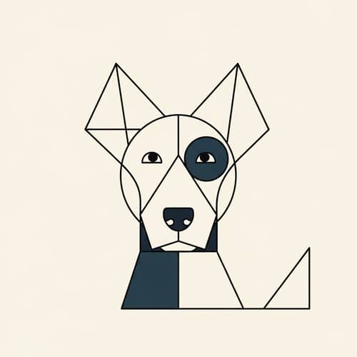 Minimalist Dog Art | Geometric & Subdued Colors