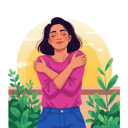 Vibrant Illustration of Self-Love and Acceptance