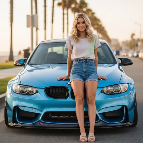 Blonde Girl on Modified BMW M3 | Summer Vibes