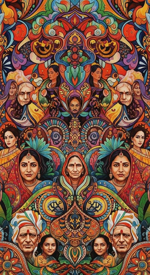 Vibrant Abstract Composition of Indian Culture | Unity in Diversity
