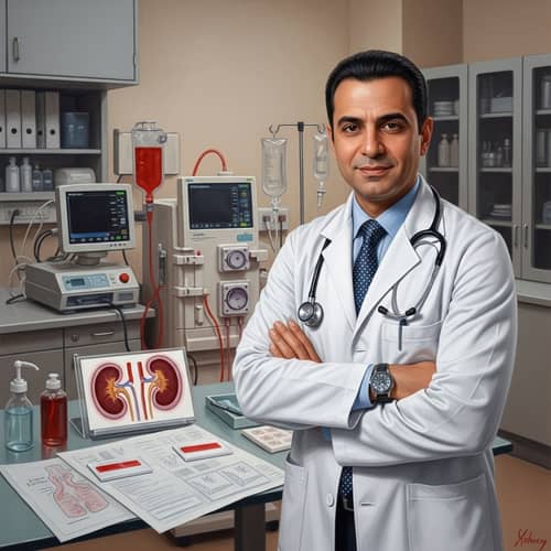 Professional Middle Eastern Nephrology Doctor - Oil Painting