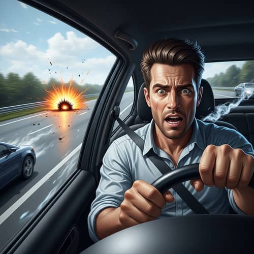 Reckless Driving on Highway: Danger Ahead - Urgent Scene
