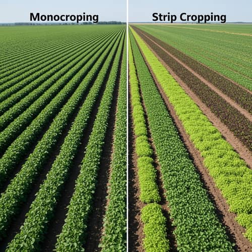 Monocropping vs. Strip Cropping: A Visual Comparison