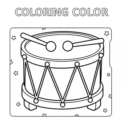 Simple Toy Drum Coloring Page for Kids