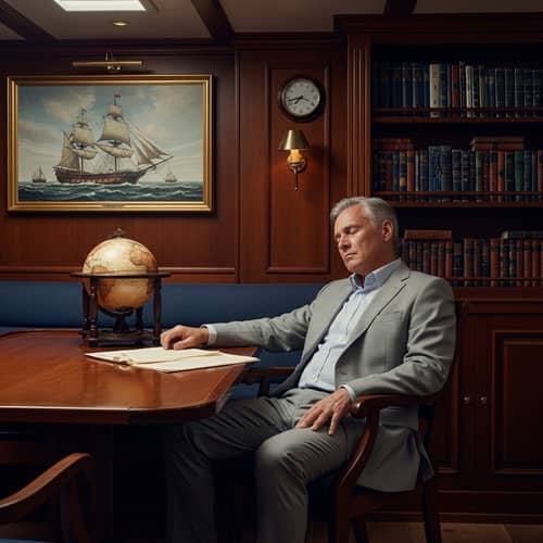 Relaxed Man in a Cruise Ship Cabin