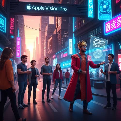 Futuristic Quantum Computing Exploration in Apple Vision Pro
