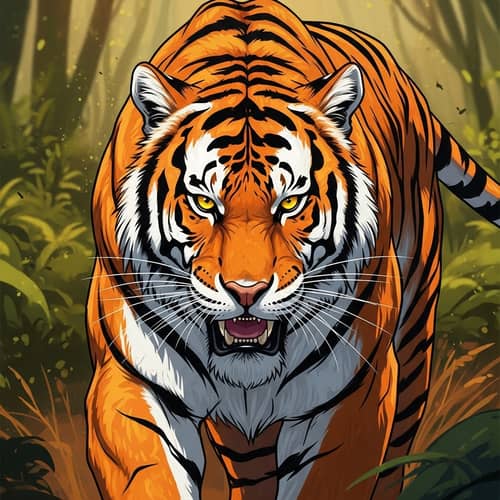 Intense and Passionate Tigress Illustration