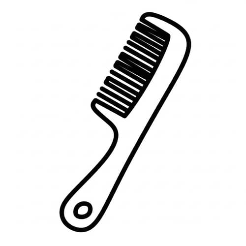 Simple Comb Coloring Page for 1-Year-Olds