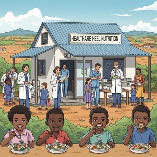 Diverse Healthcare Professionals Promoting Better Nutrition in Suak Ribee