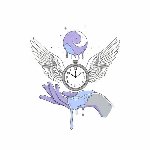 Celestial Death Doula Services Art | Surreal Wings Timepiece