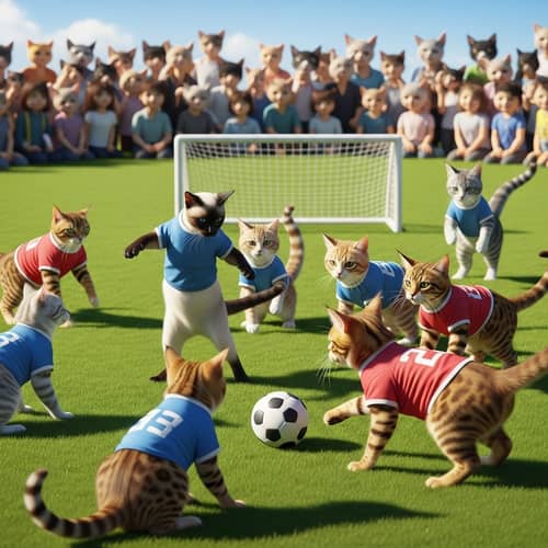 Cats Playing Football: A Feline Match Day