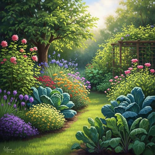 Radiant Garden Oasis | Nature's Palette in Pastel Hues