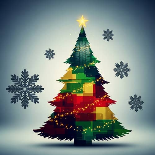 Vibrant Christmas Tree & Snowflake Tires Concept