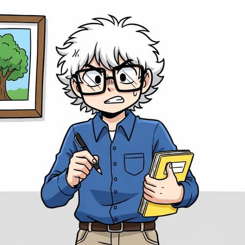 Raymod - Doodle Character with Fluffy Hair & Glasses