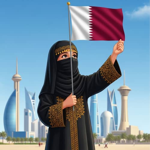 Proud Qatari Girl | National Pride Illustration