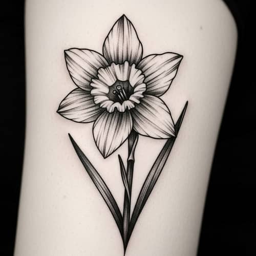 Minimal Narcissus Tattoo Design