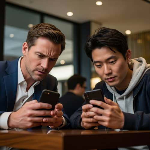 The Shark and an East-Asian Man: Smartphone Focus