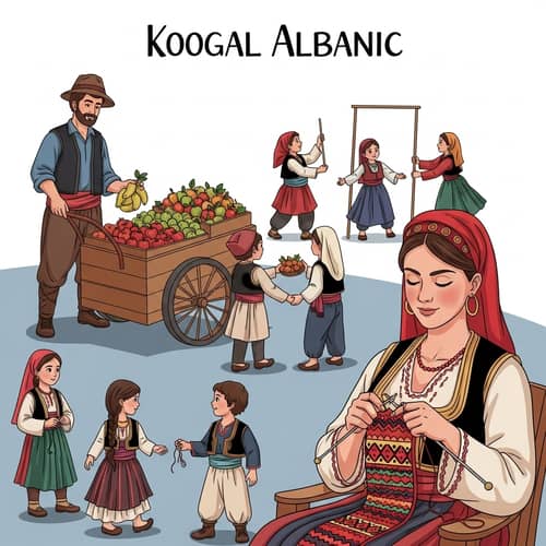 Albanian Local Marketplace Scene: Traditional Life Captured
