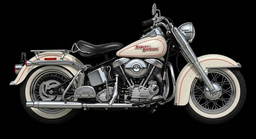 1955 Harley-Davidson Duo-Glide | Classic Motorcycle Illustration