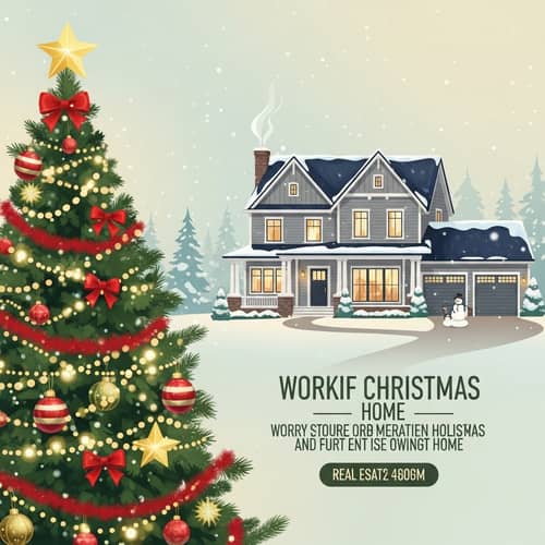 Christmas Themed Graphic for Real Estate Agency | Festive Home Design